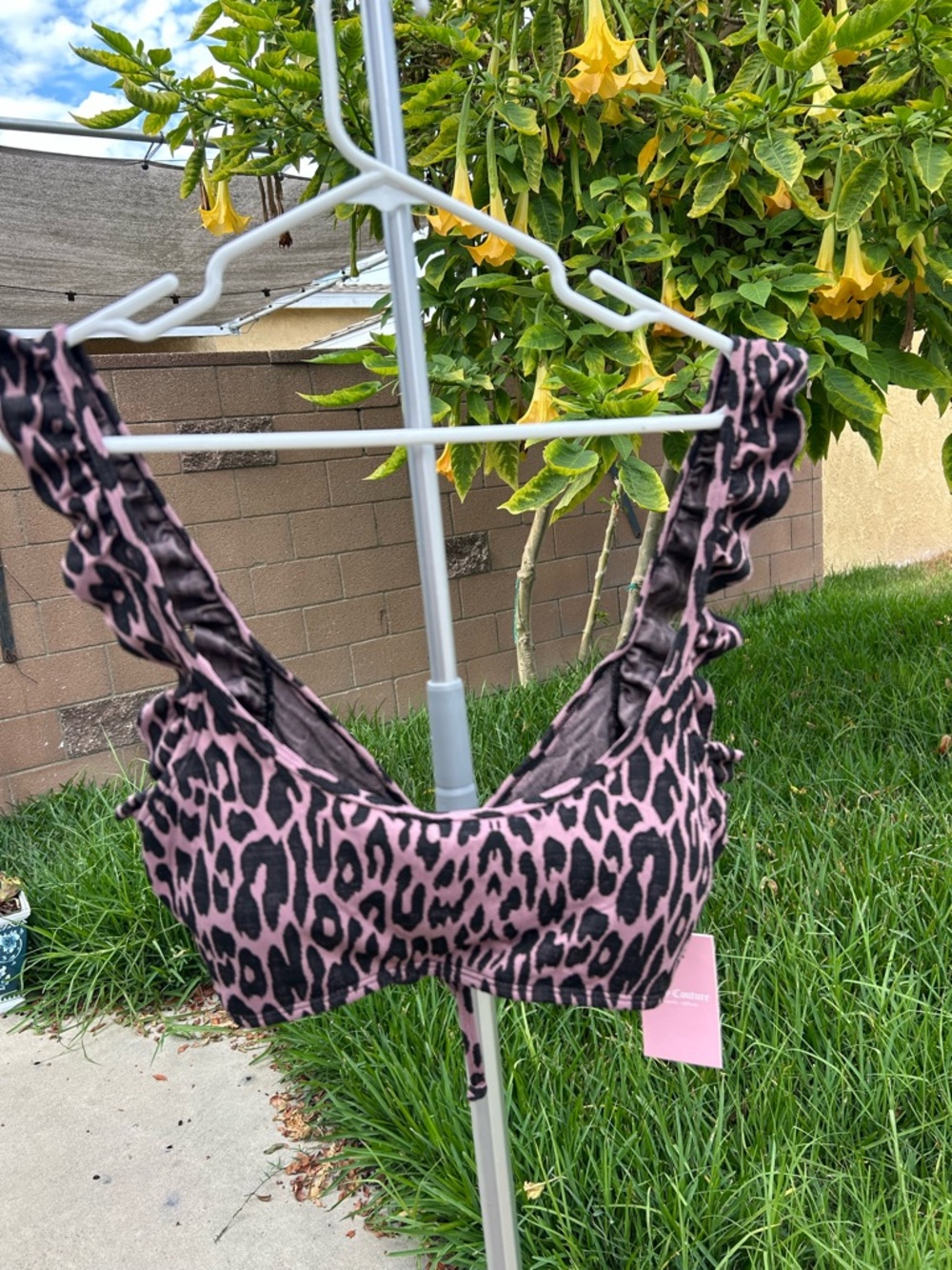 Juicy Couture Pink and Black Leopard Print Bralette